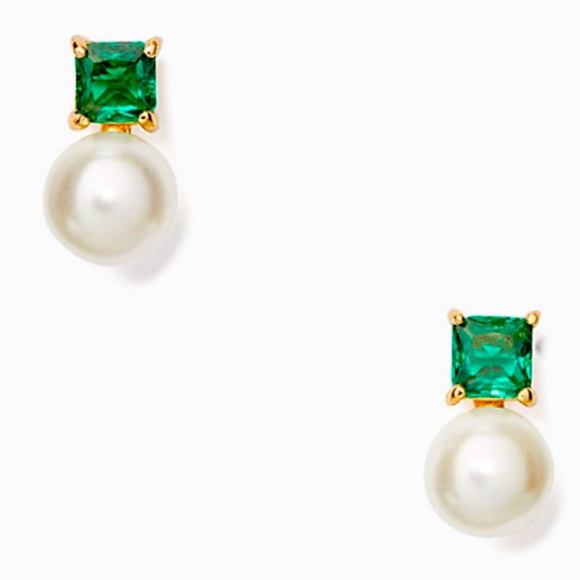 New Kate Spade little gem pearl and stone mini studs
